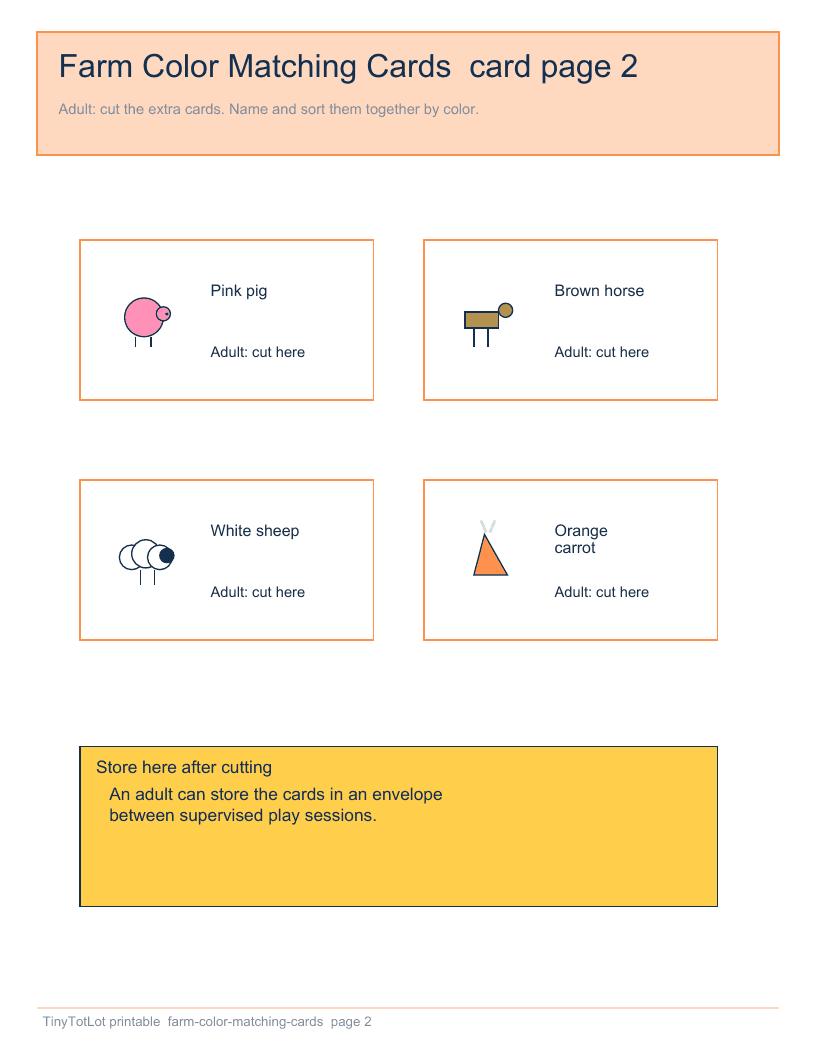 Farm Color Matching Cards — actual PDF page 2 of 3